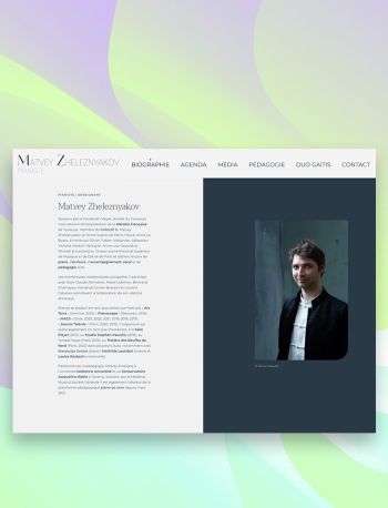 Preview of pianist Matvey Zheleznyakov website